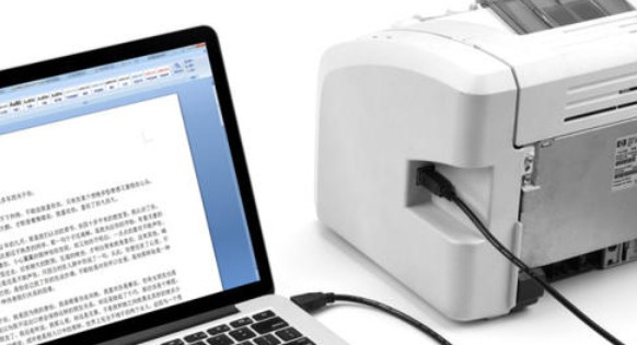 1-打印機與電腦連接并通電