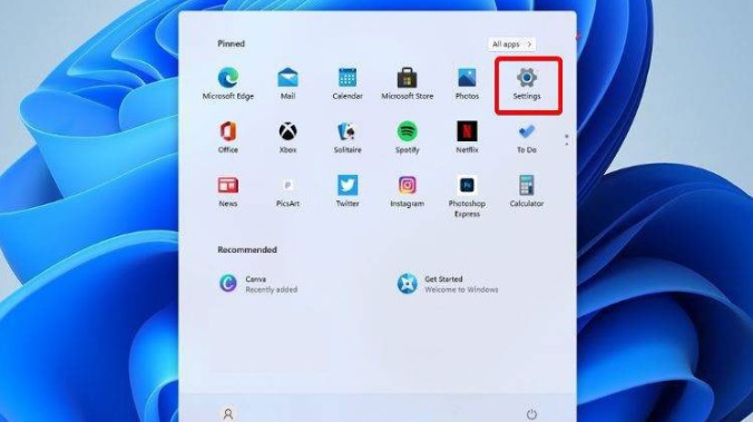 1-選擇“設置”