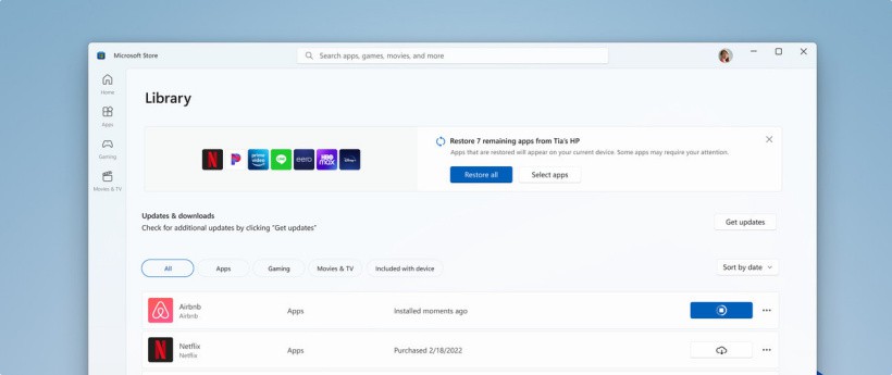 Win11微軟商店即將更新，支持歷史App恢復